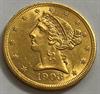 USA. 5 $ 1903 S. Guld